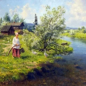 Как за реченькой слободушка стоит