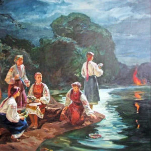 Возле речки на лужочке